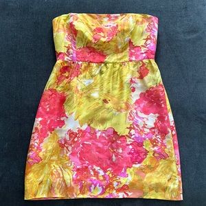J Crew Strapless Floral Dress - size 8
